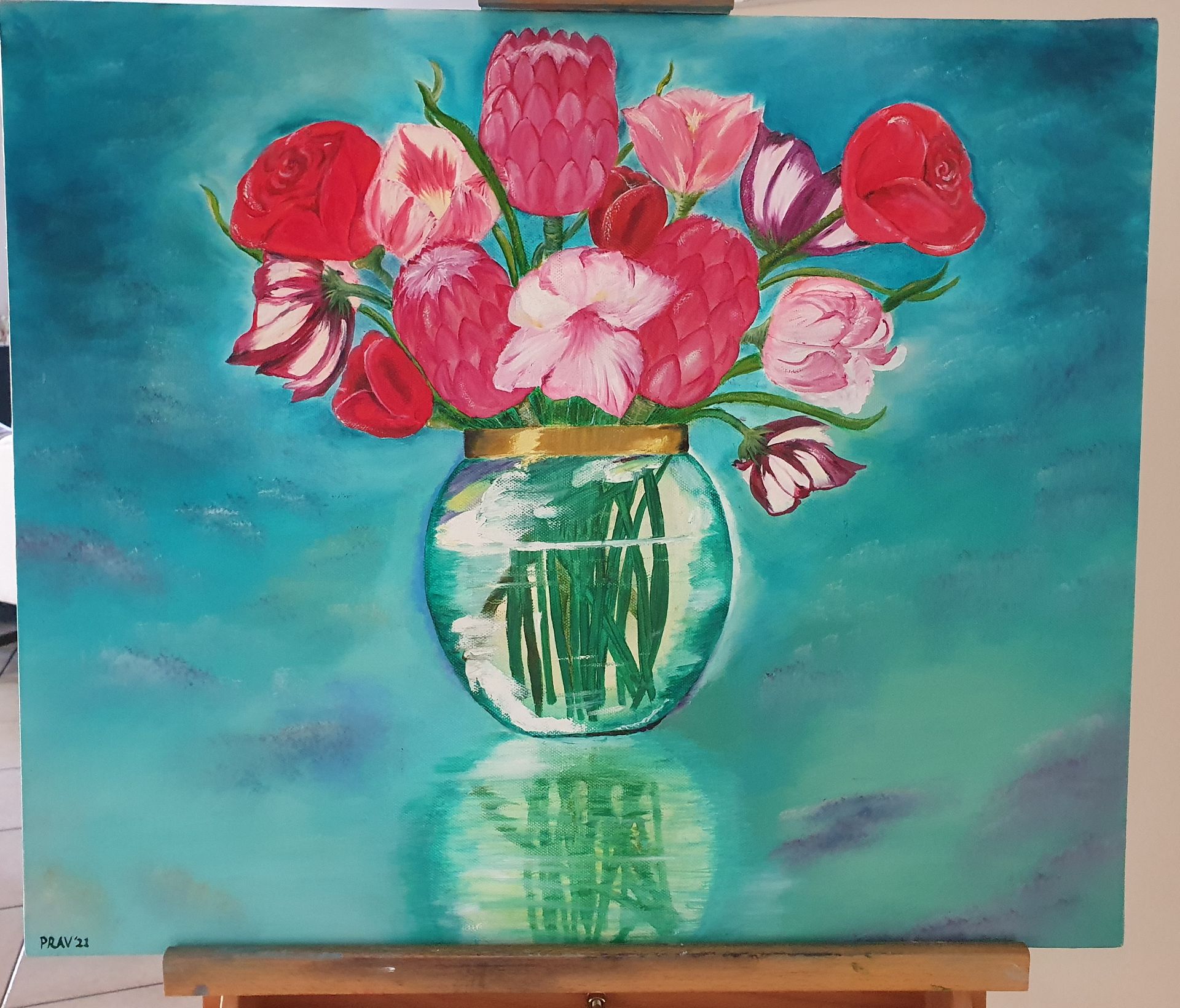 Vase of flowers (60cm x 29,5cm x 1,5cm)